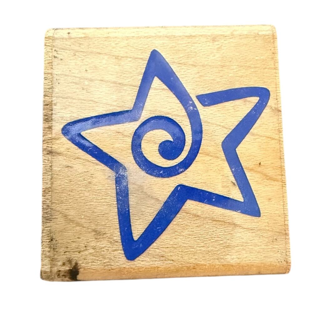 Rubber Stampede Swirl In A Star A2209C Rubber Stamp
